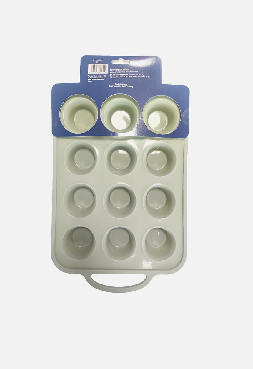 Home Classix - Home Classix Silicone Cupcake Tray With Solid Handle - medium green