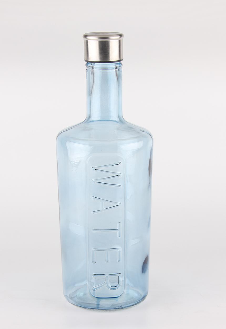 Home Classix - Home Classix Oceans Blue Glass Water Bottle lid 1.5lt - blue
