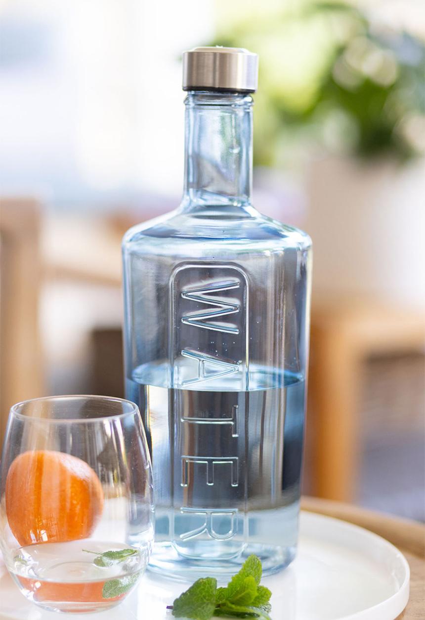 Home Classix - Home Classix Oceans Blue Glass Water Bottle lid 1.5lt - blue