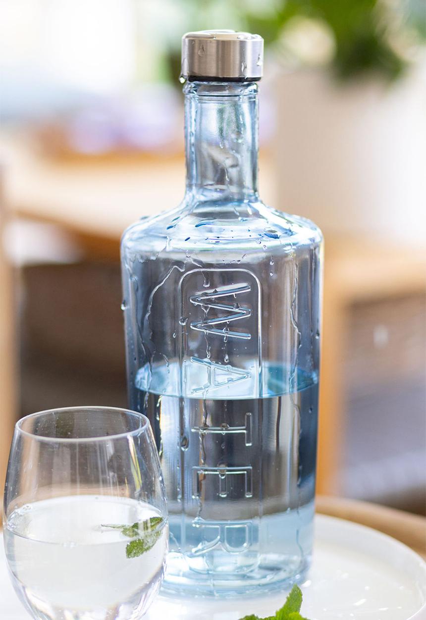 Home Classix - Home Classix Oceans Blue Glass Water Bottle lid 1.5lt - blue