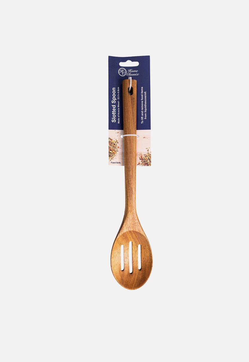 Home Classix - Wooden Slotted Spoon - light brown