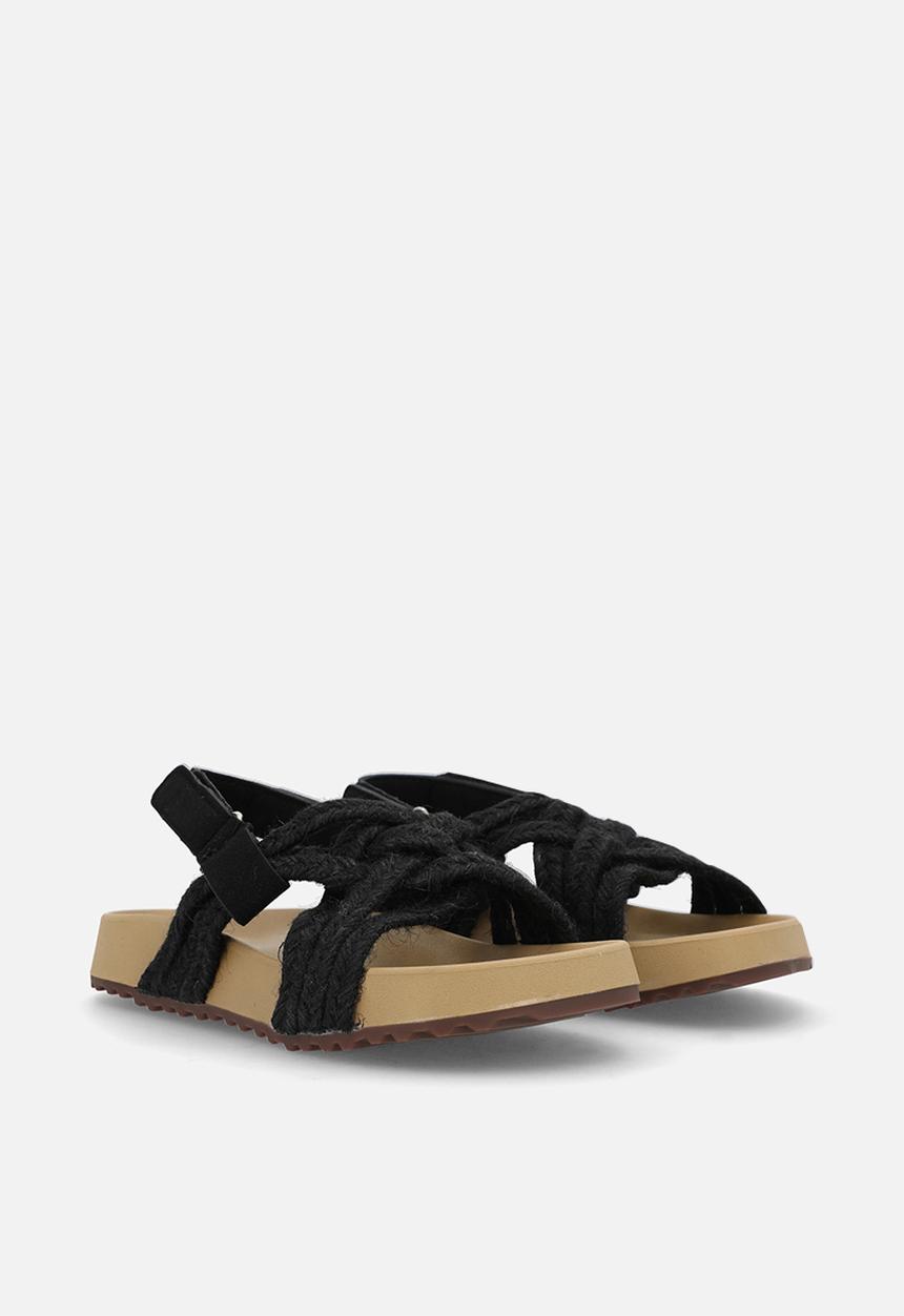 Pop Candy - Woven rope sandals - black