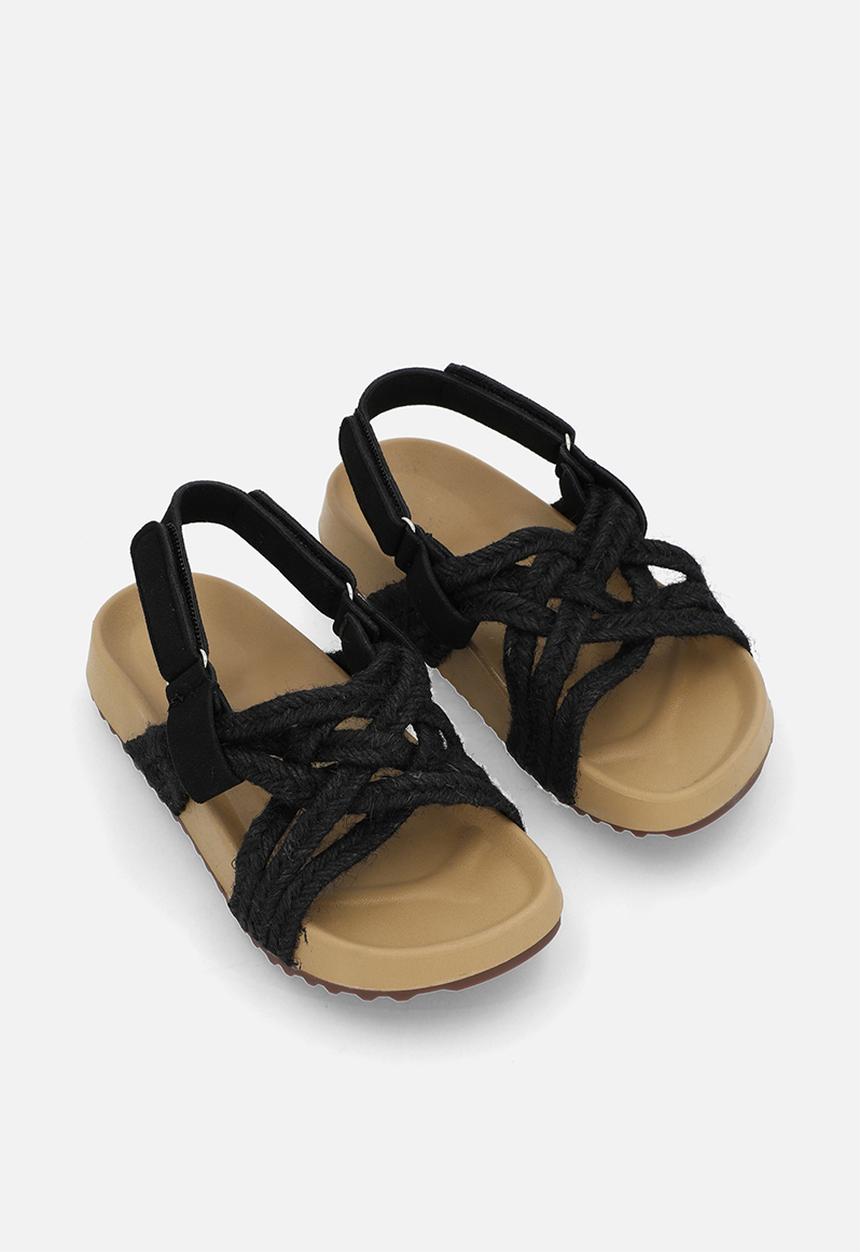 Pop Candy - Woven rope sandals - black