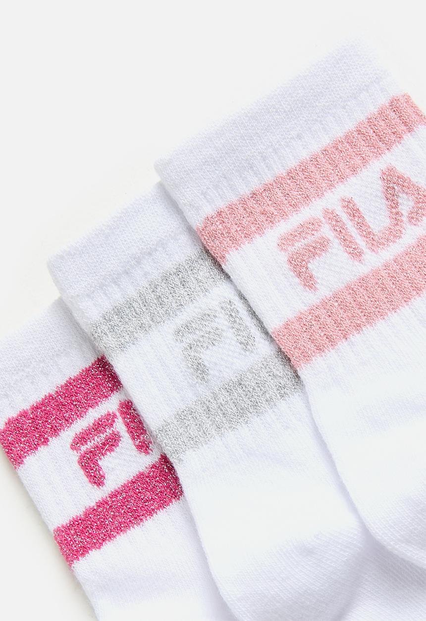 FILA - Darcy Three Quarter Sock - White/White/White