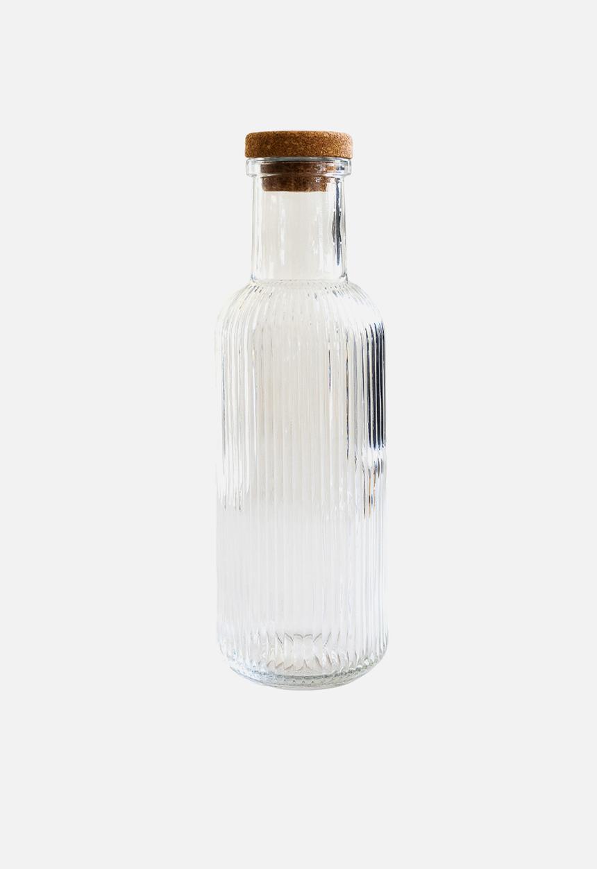 Home Classix - Home Classix Glass bottle Rippled with cork lid  - 1.0lt