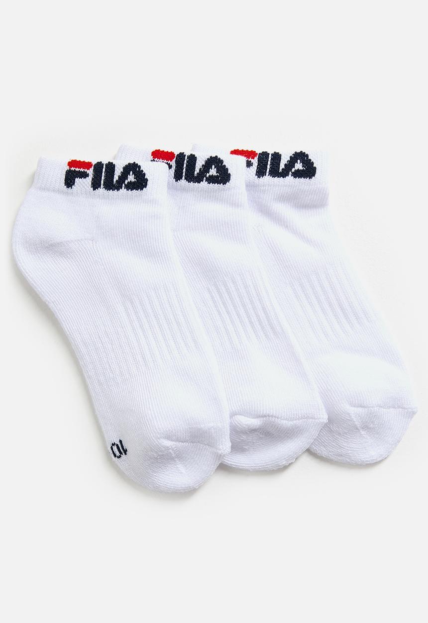 FILA - Stallone Ankle Sock Kids (3Pk) - White/White/White