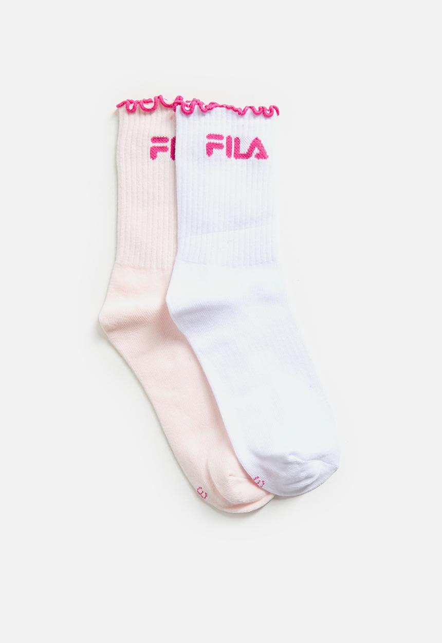 FILA - Sofia lettuce tube sock (2pk) - white/pink marshmallow