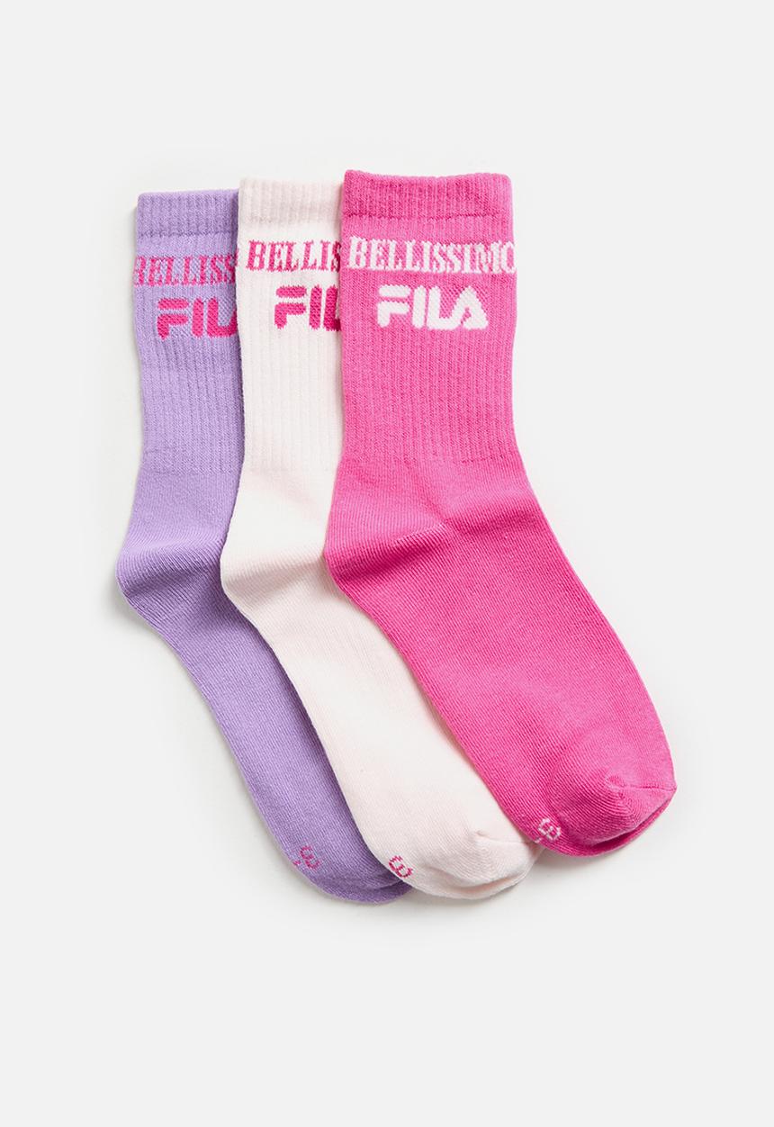 FILA - Bellissimo three quarter sock 3pk - diaphanous lilac/ pink marshmallow/wild orchid