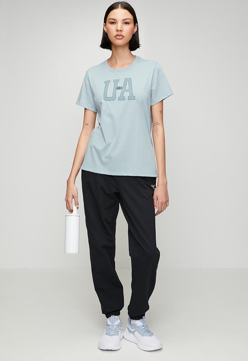 Under Armour - Ua W Icon Flce Graphc Short Sleeve - Blue Fog/Blue Wind