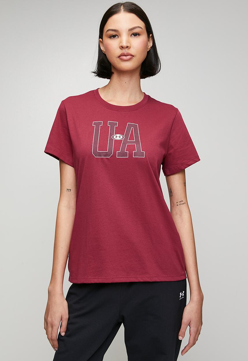 Under Armour - Ua W Icon Flce Graphc Short Sleeve - Claret/Vintage Maroon