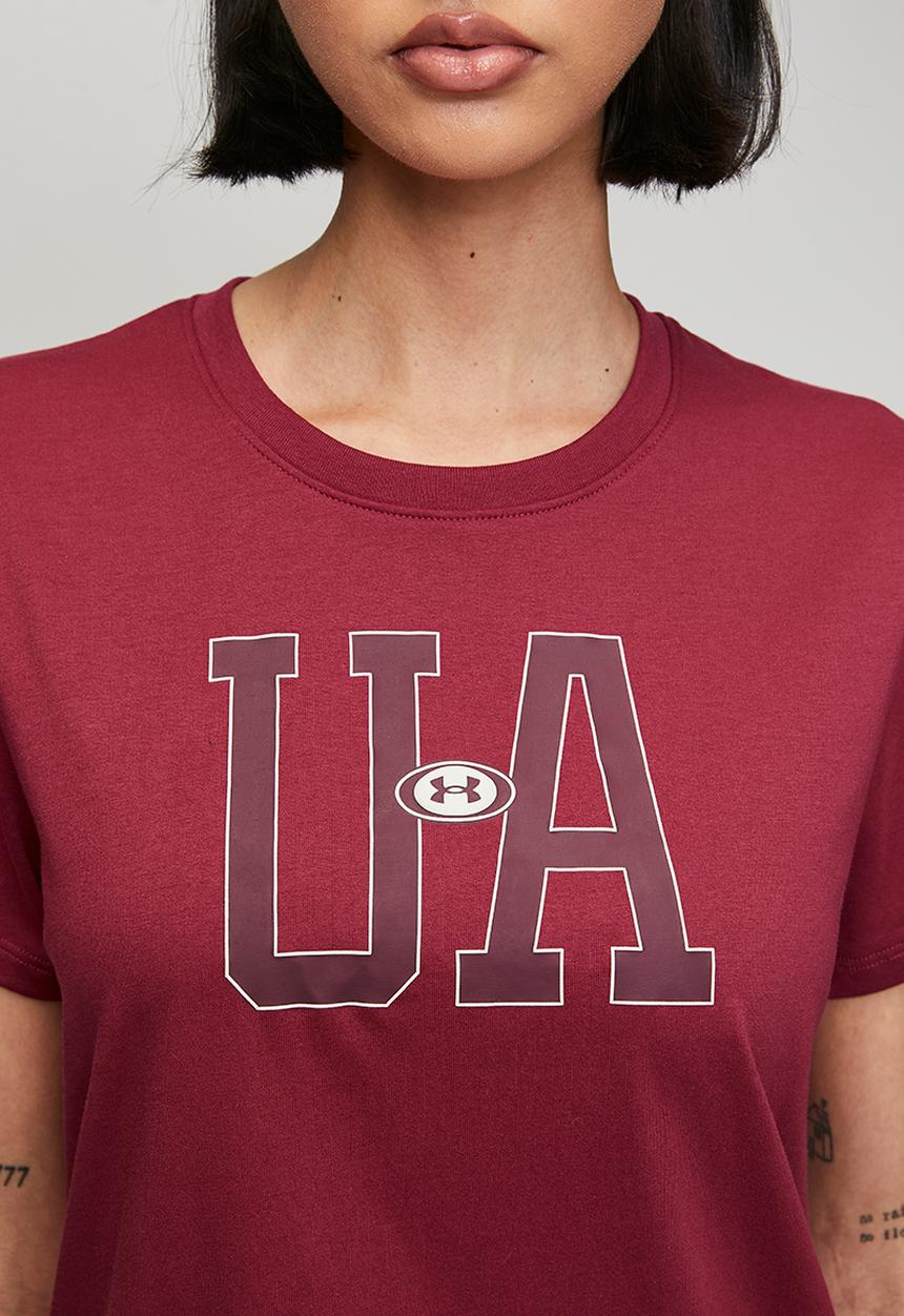 Under Armour - Ua W Icon Flce Graphc Short Sleeve - Claret/Vintage Maroon