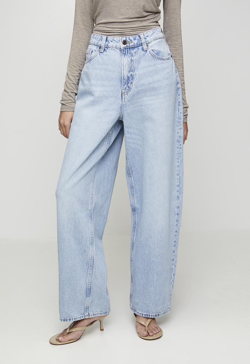 H&M - Curvy fit baggy high waist jeans - blue