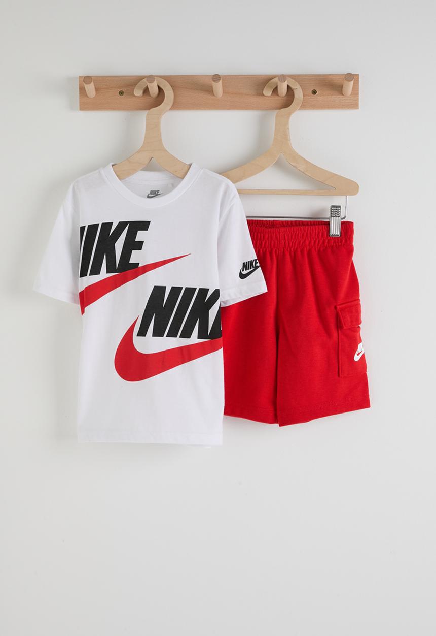 Nike - Nkb B Nsw Hbr Cargo Short Set - University Red & White