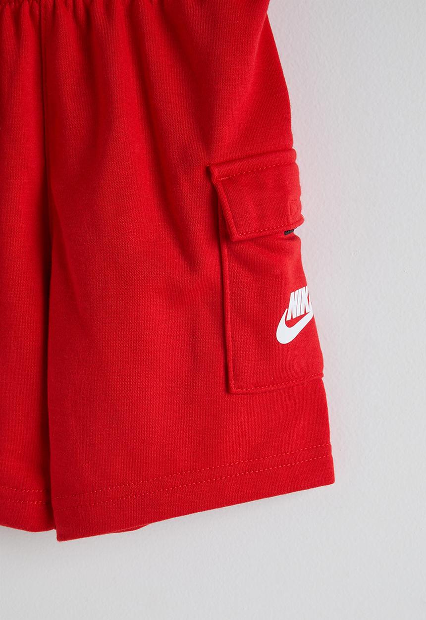 Nike - Nkb B Nsw Hbr Cargo Short Set - University Red & White