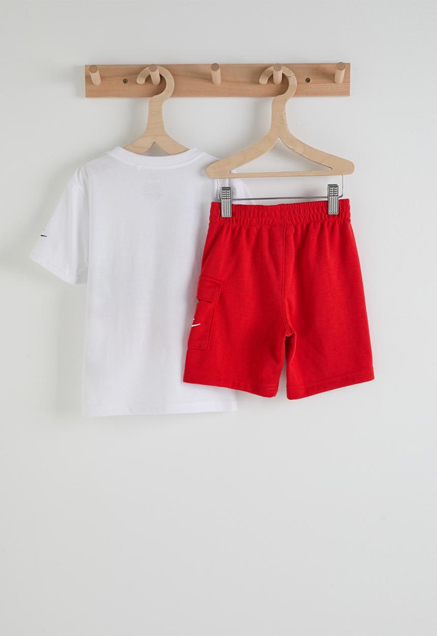 Nike - Nkb B Nsw Hbr Cargo Short Set - University Red & White