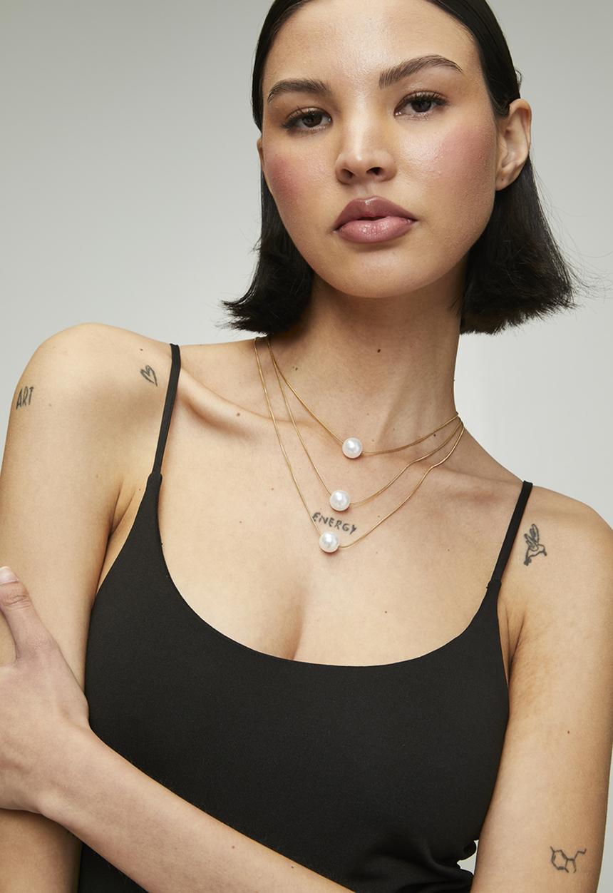 Tessa Design - Verity Pearl Pendant Necklace-Gold