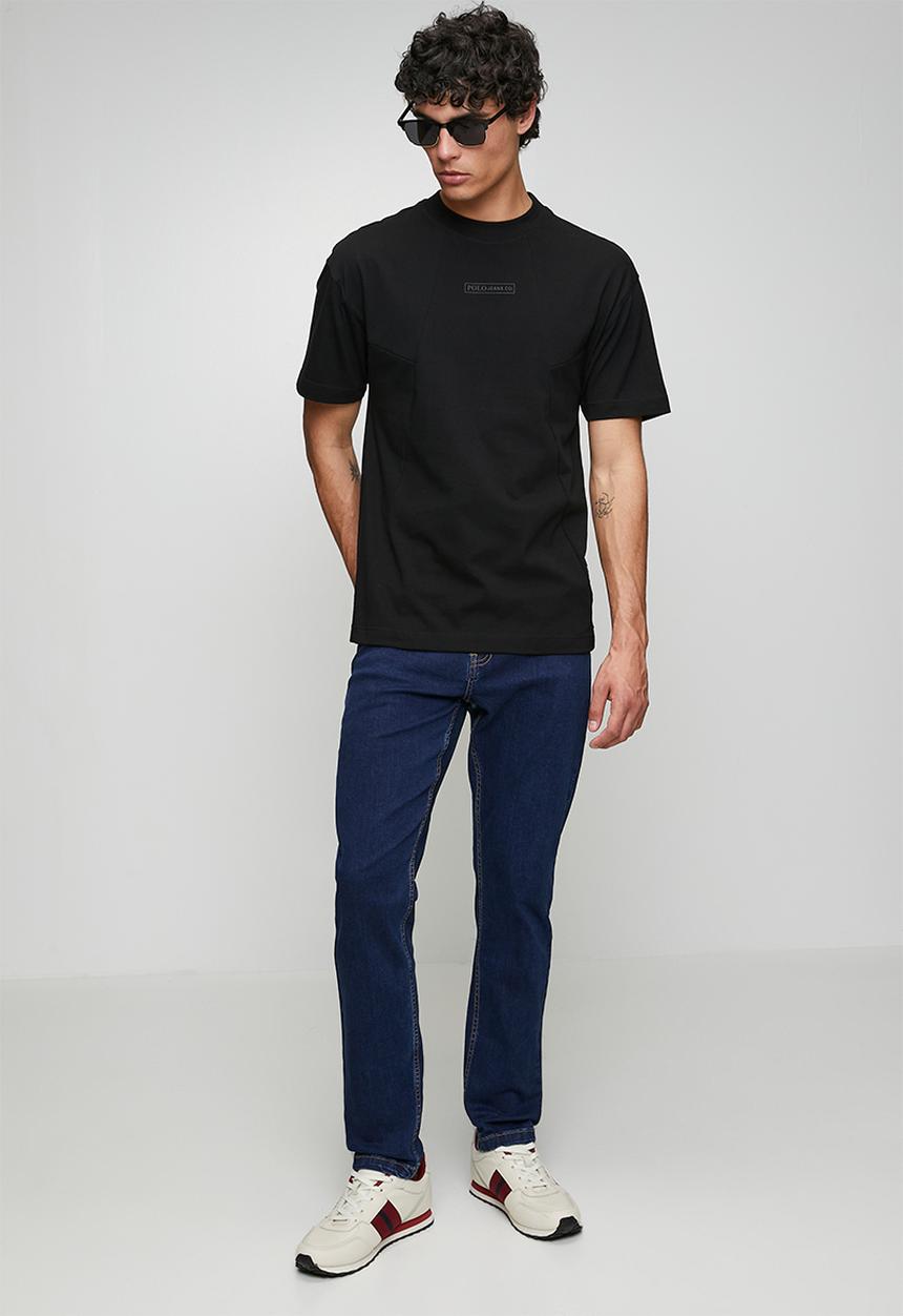 POLO - PJC cut and sew logo tee - black