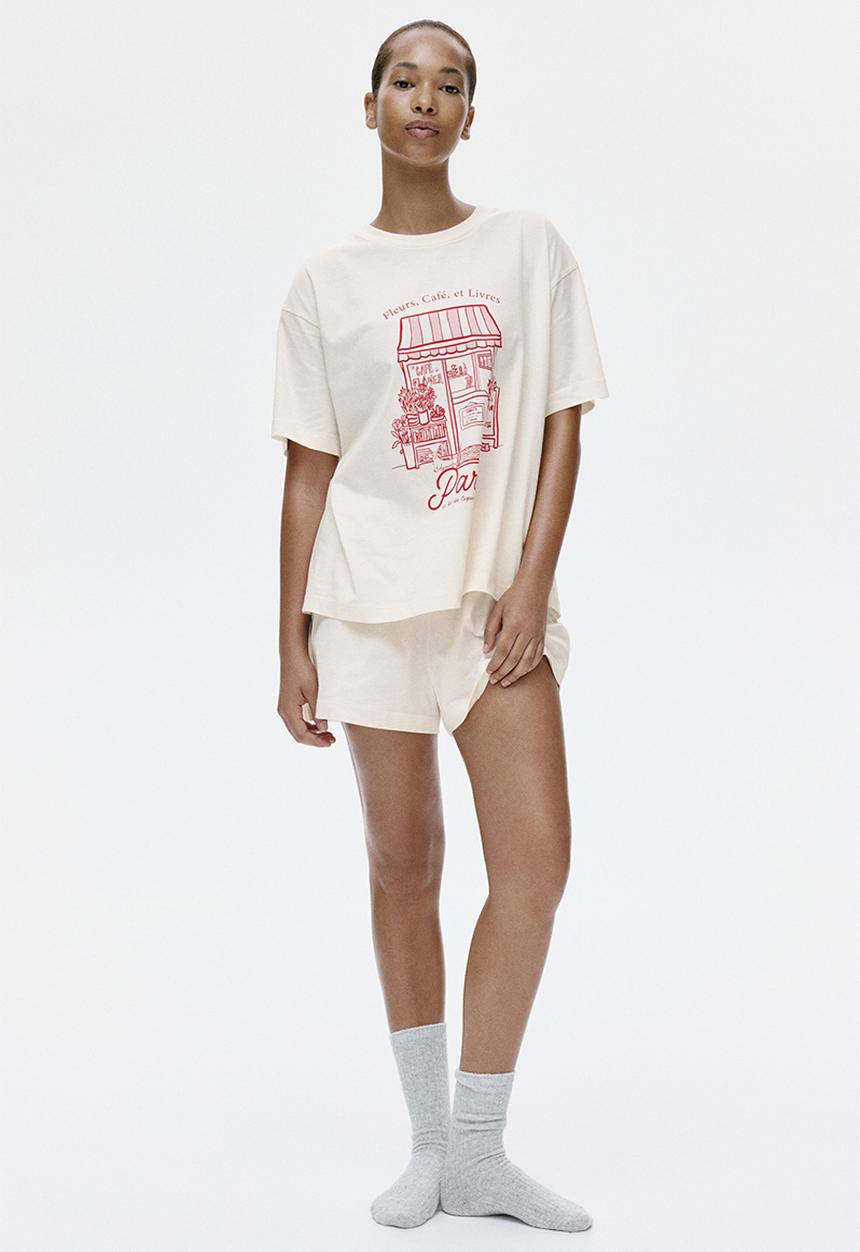 H&M - Printed pyjamas - cream/paris