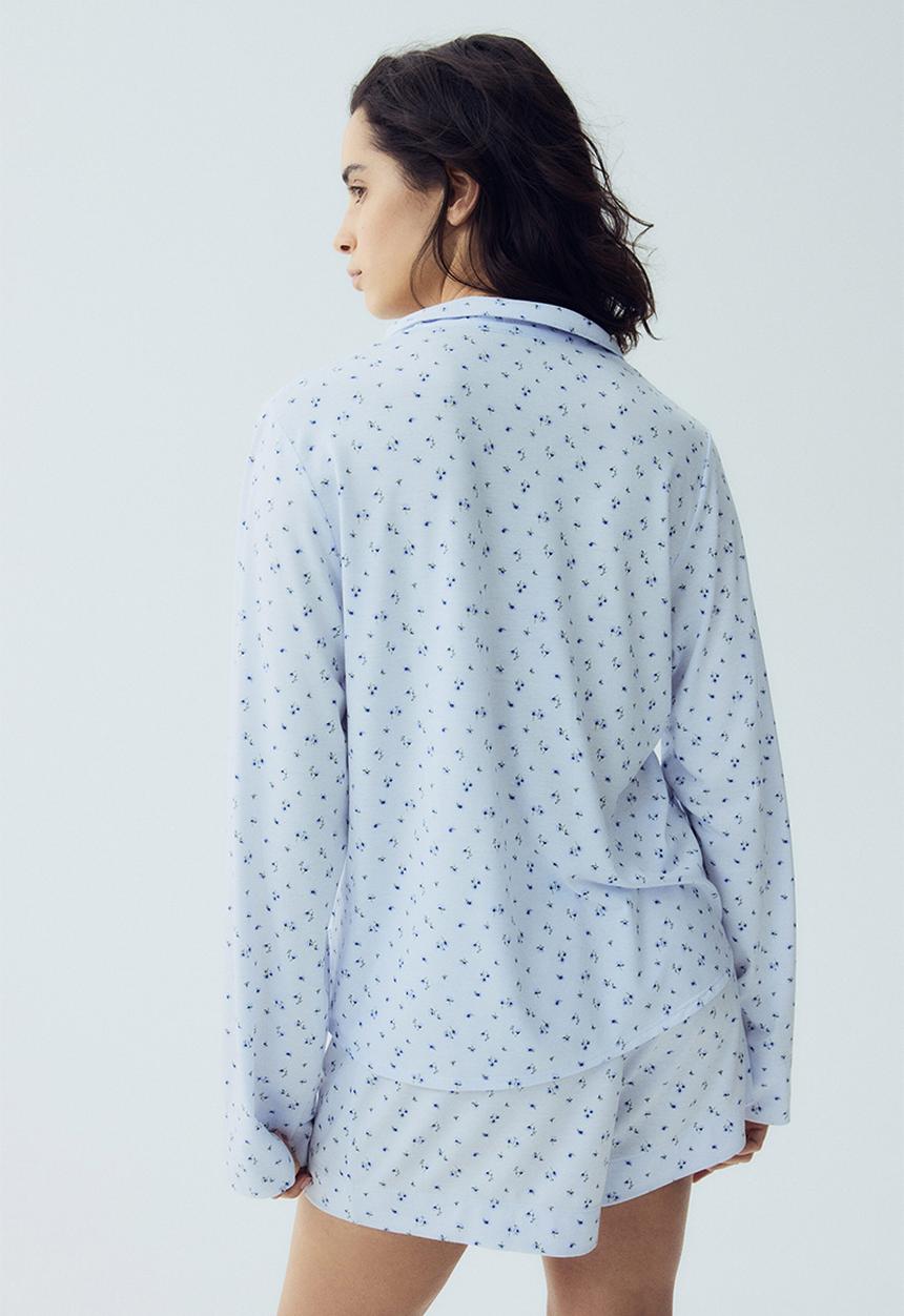 H&M - Viscose-blend pyjamas - light blue/floral