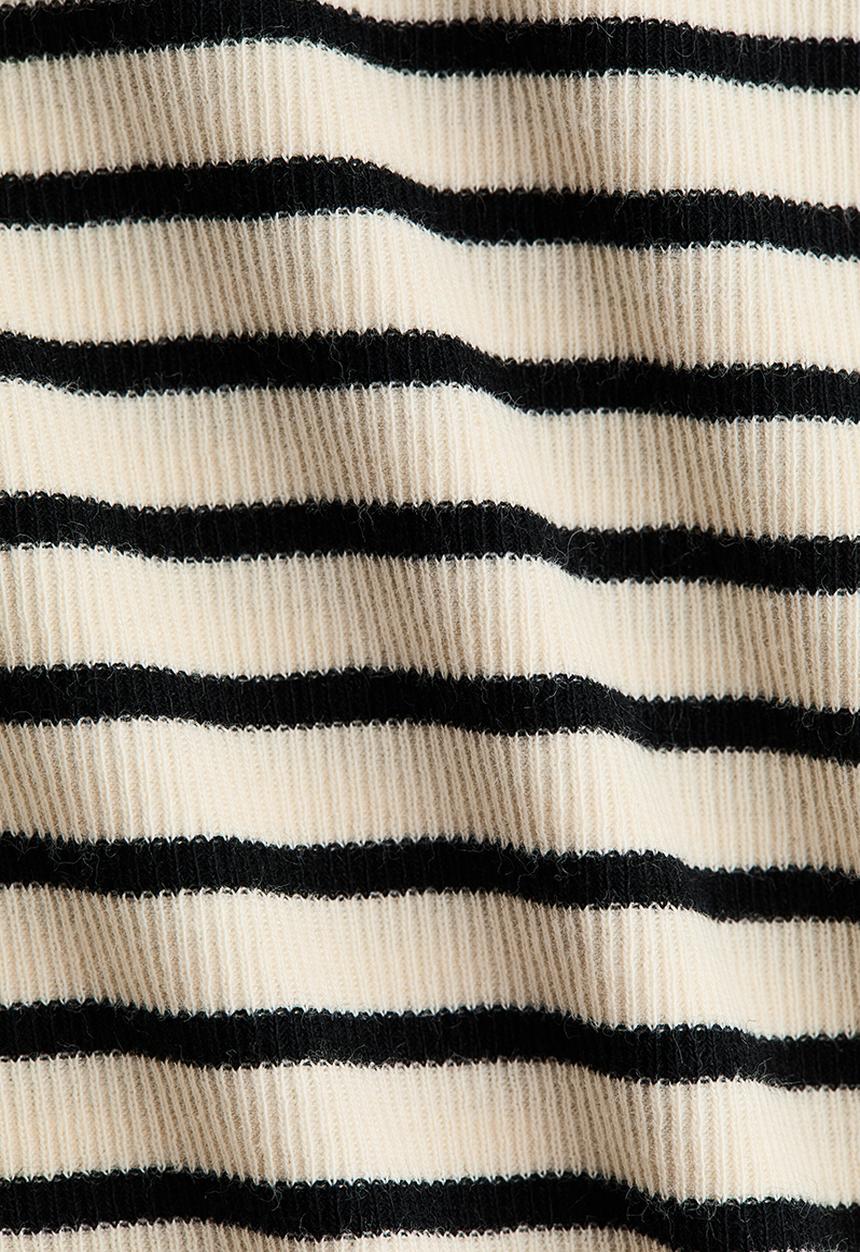 H&M - Mama ribbed top - cream/black striped