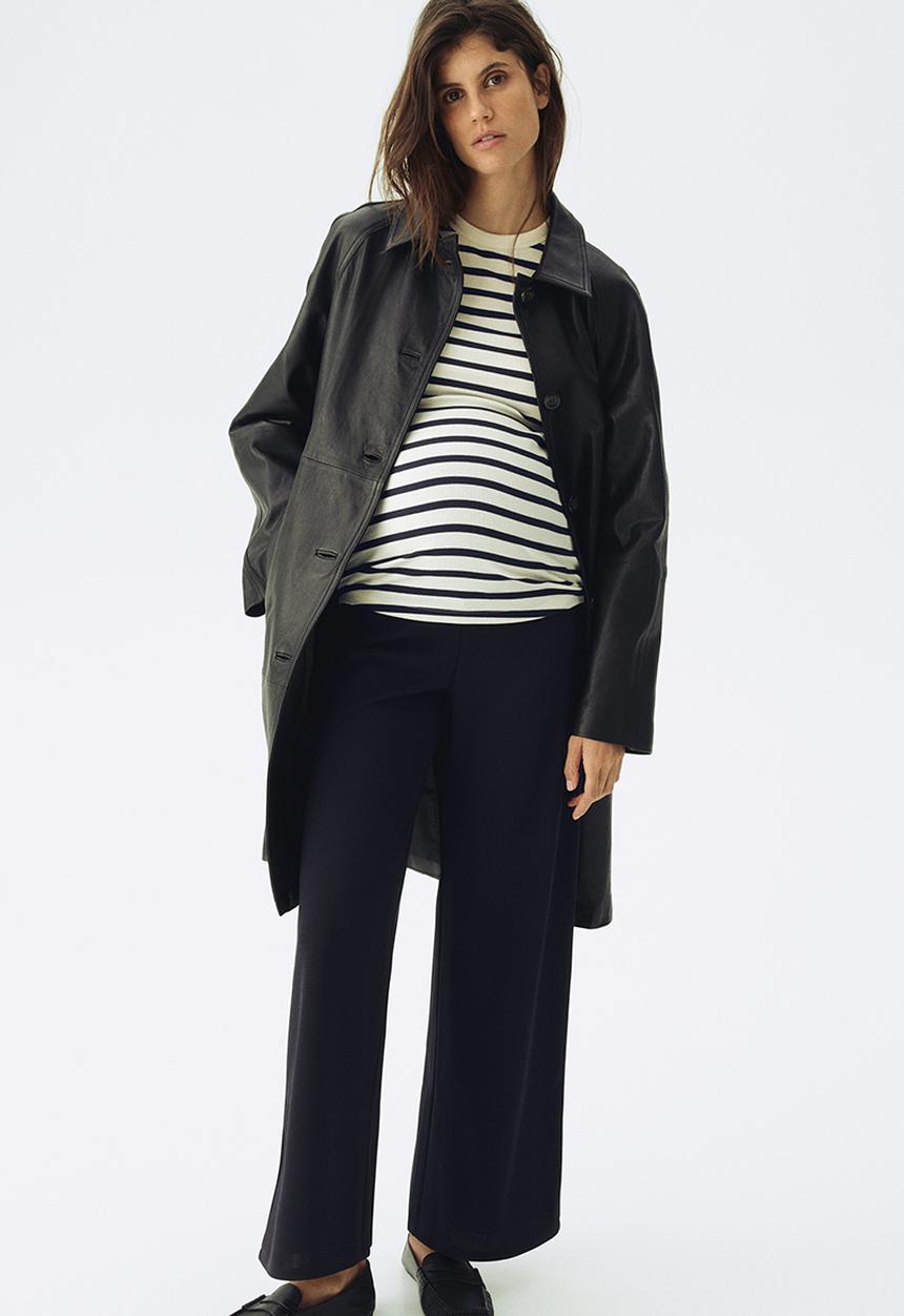 H&M - Mama ribbed top - white/striped
