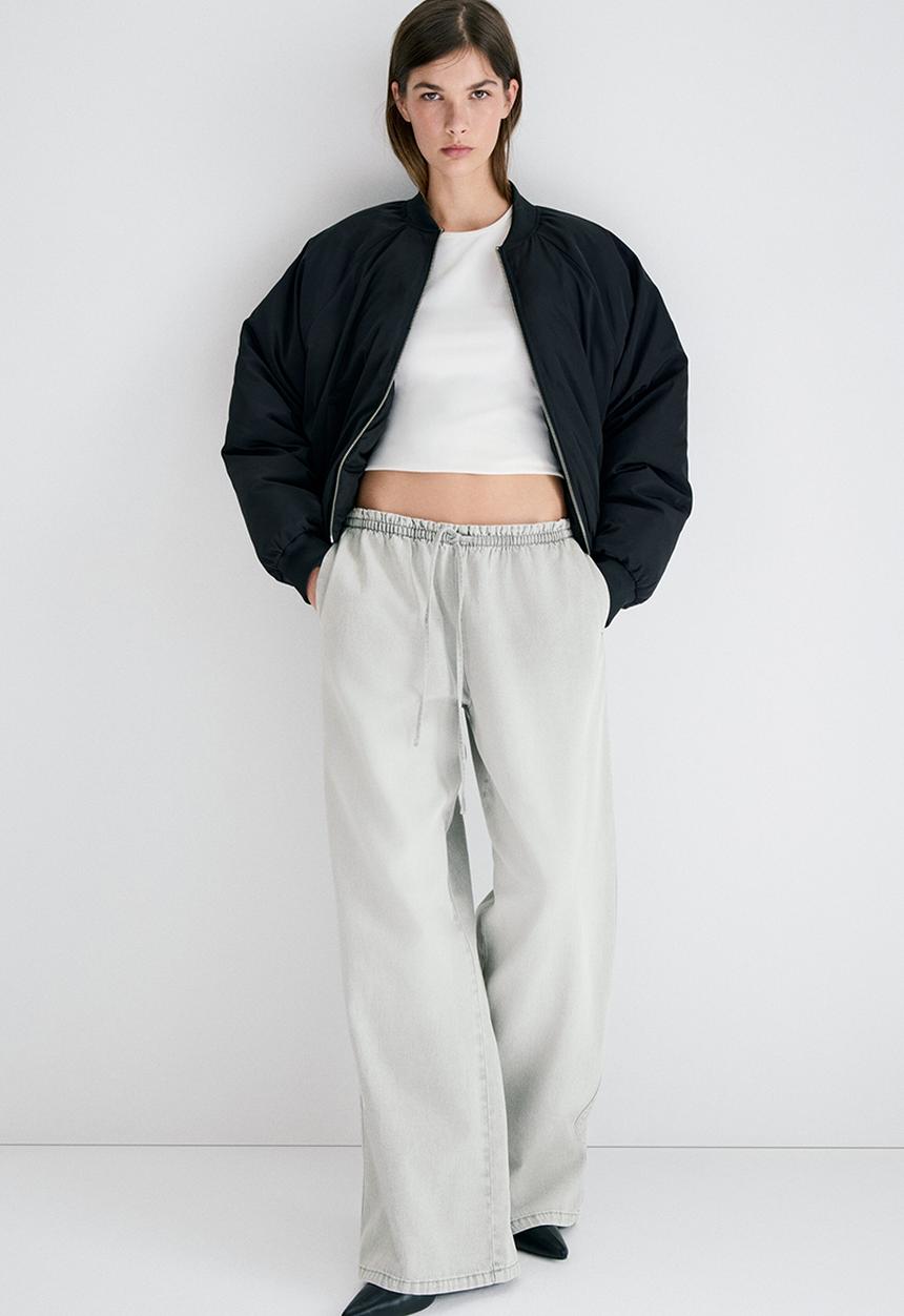 H&M - Denim pull-on trousers - light grey