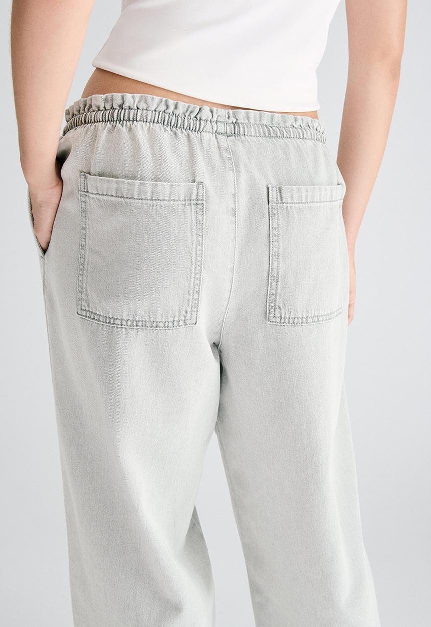 H&M - Denim pull-on trousers - light grey
