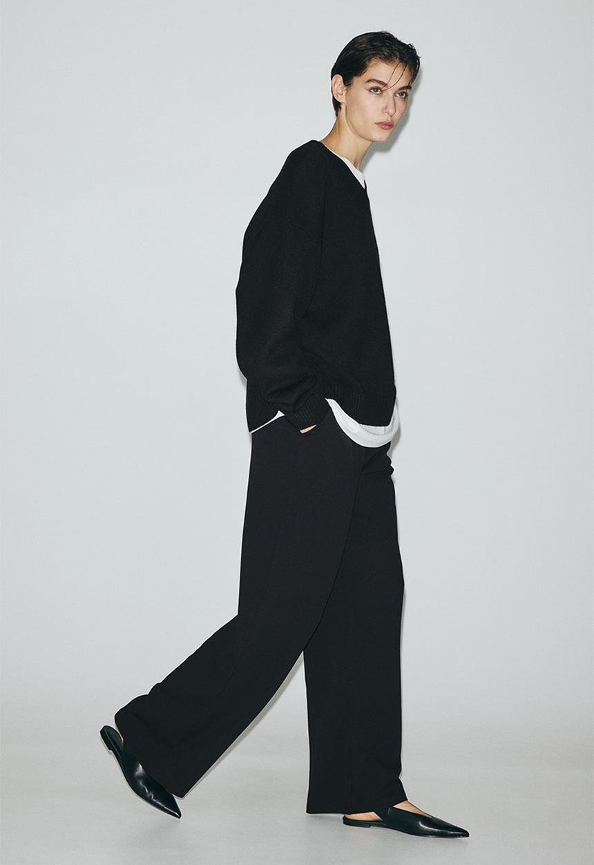 H&M - Wide trousers - black