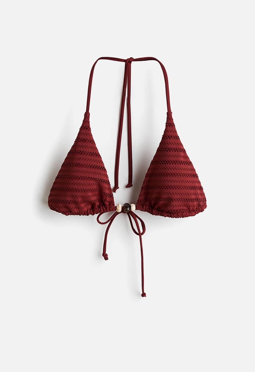 H&M - Padded triangle bikini top - dark red