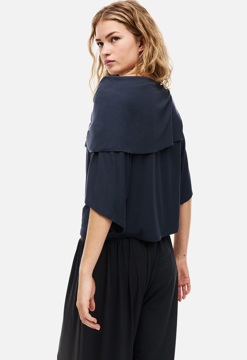 H&M - Cape-detail jersey top - dark blue