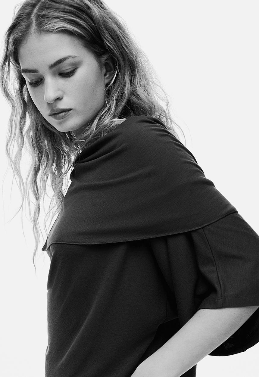 H&M - Cape-detail jersey top - dark blue