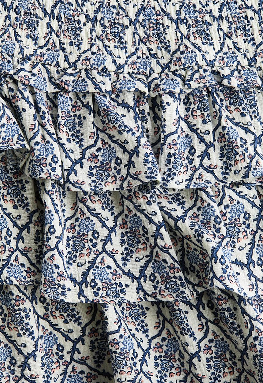 H&M - Tiered viscose mini skort - cream/floral