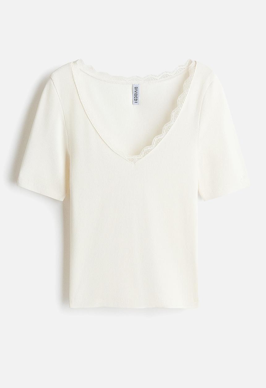 H&M - Rib-knit top - white