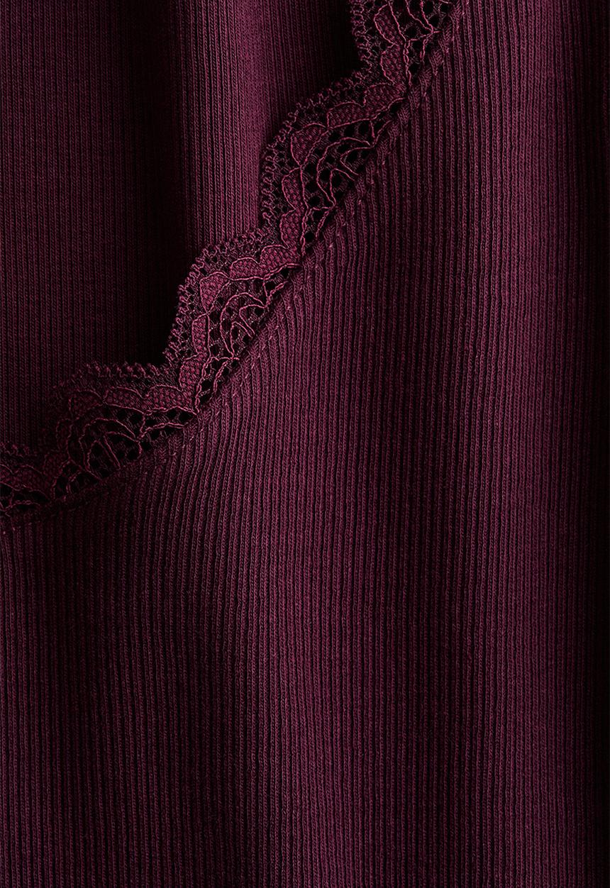 H&M - Rib-knit top - burgundy