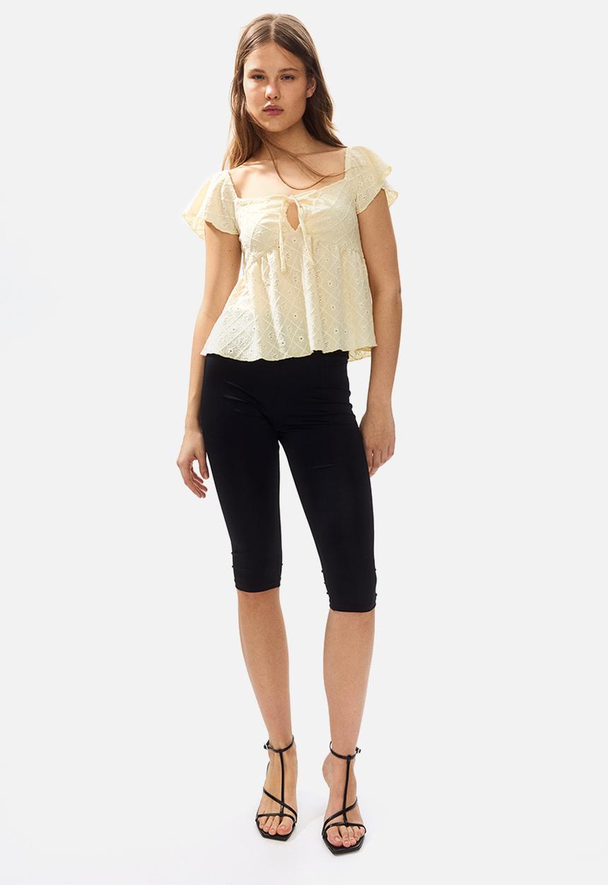 H&M - Pointelle jersey blouse - light yellow