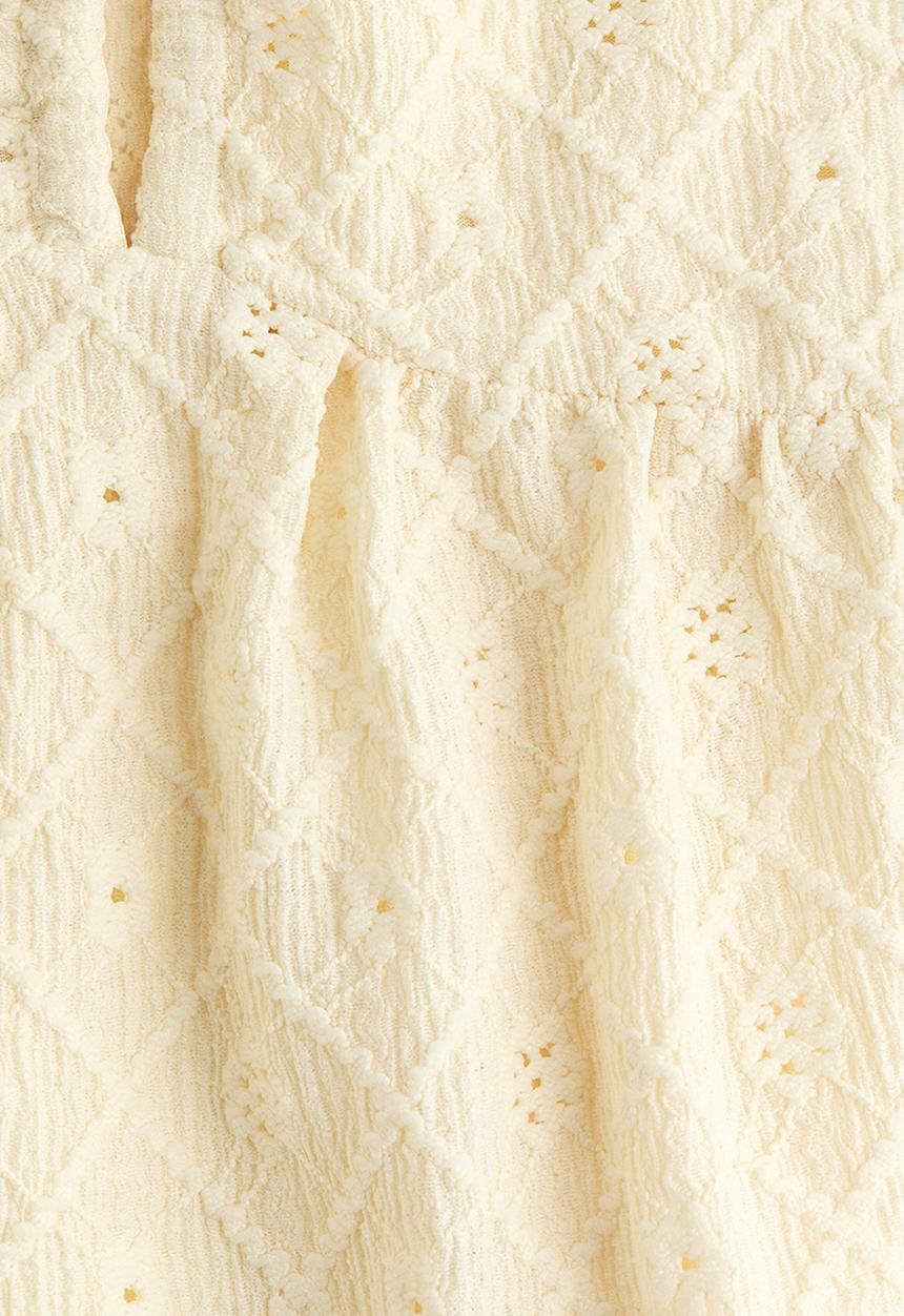 H&M - Pointelle jersey blouse - light yellow