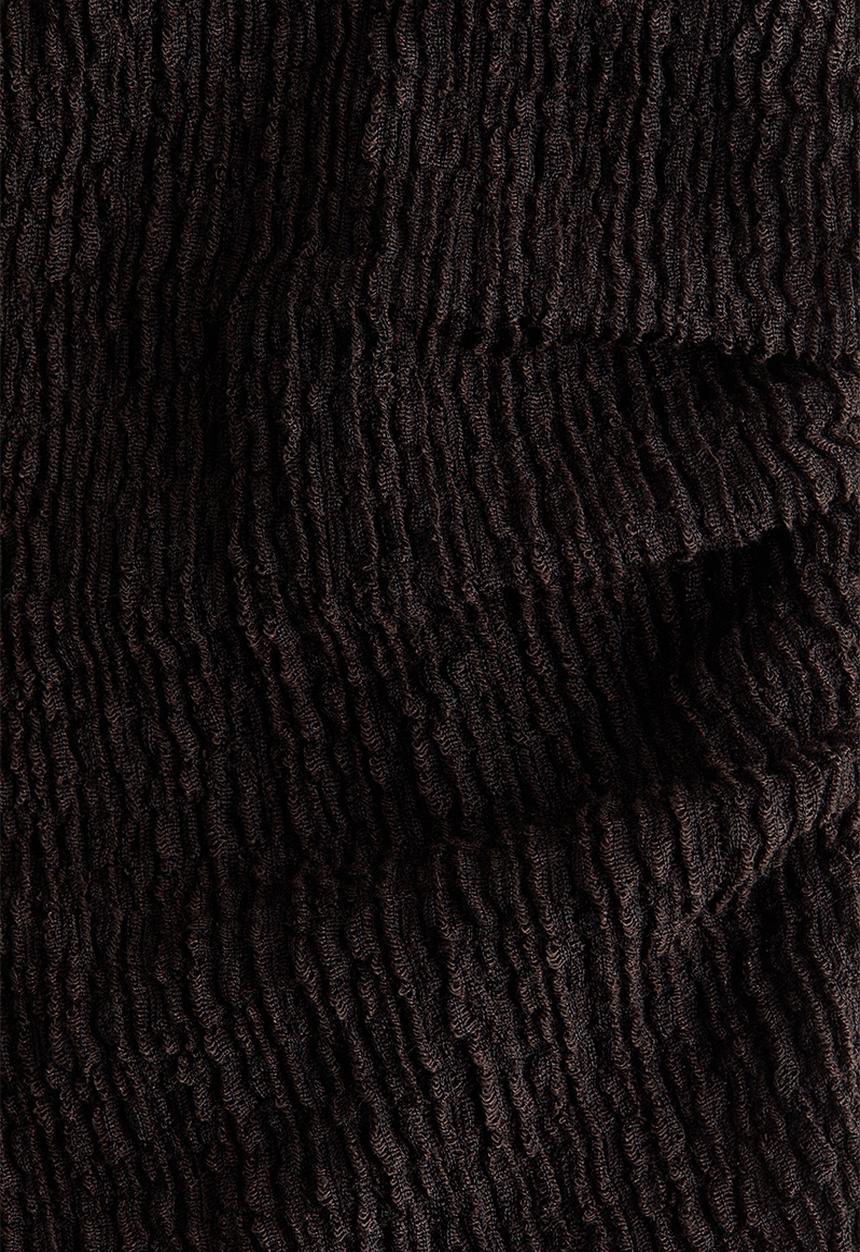 H&M - Textured-jersey boat-neck top - dark brown