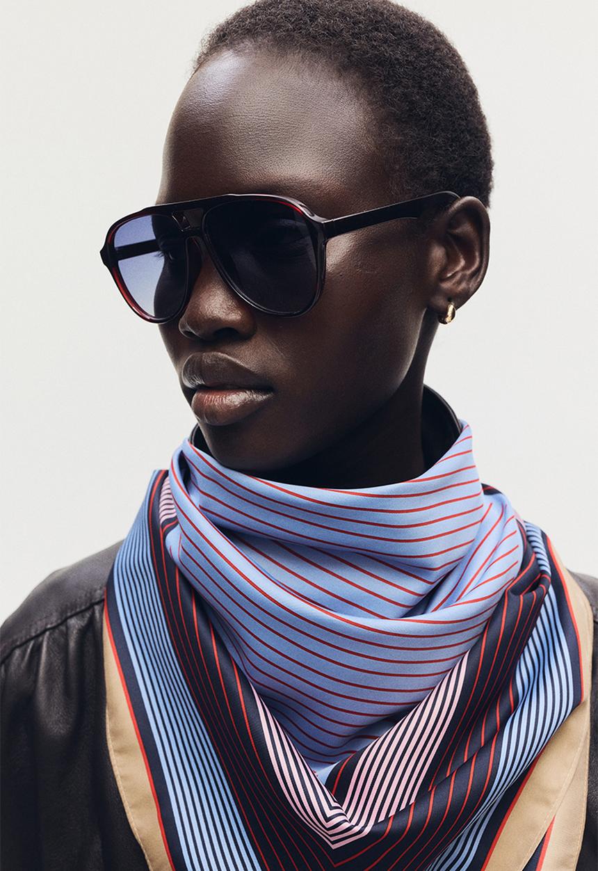 H&M - Aviator-style sunglasses - dark brown/blue