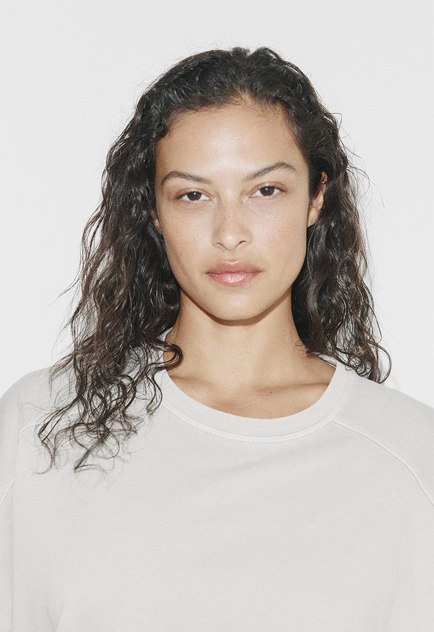 H&M - Short-sleeved cotton sweatshirt - light grey