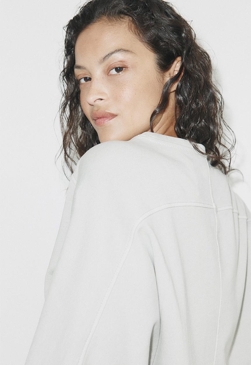 H&M - Short-sleeved cotton sweatshirt - light grey
