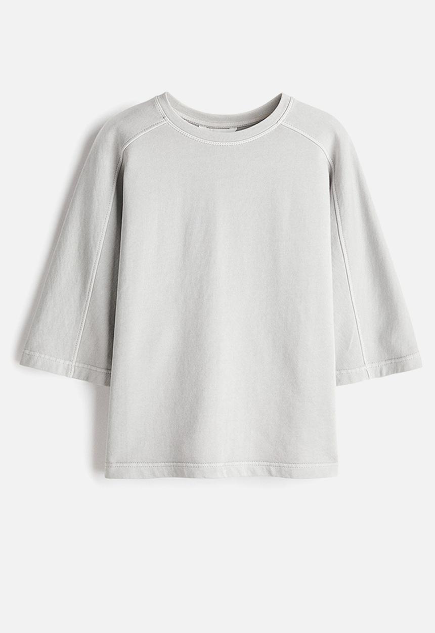 H&M - Short-sleeved cotton sweatshirt - light grey