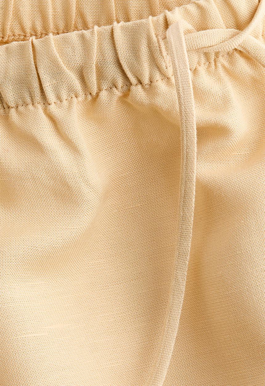 H&M - Drawstring-detail linen-blend shorts - yellow