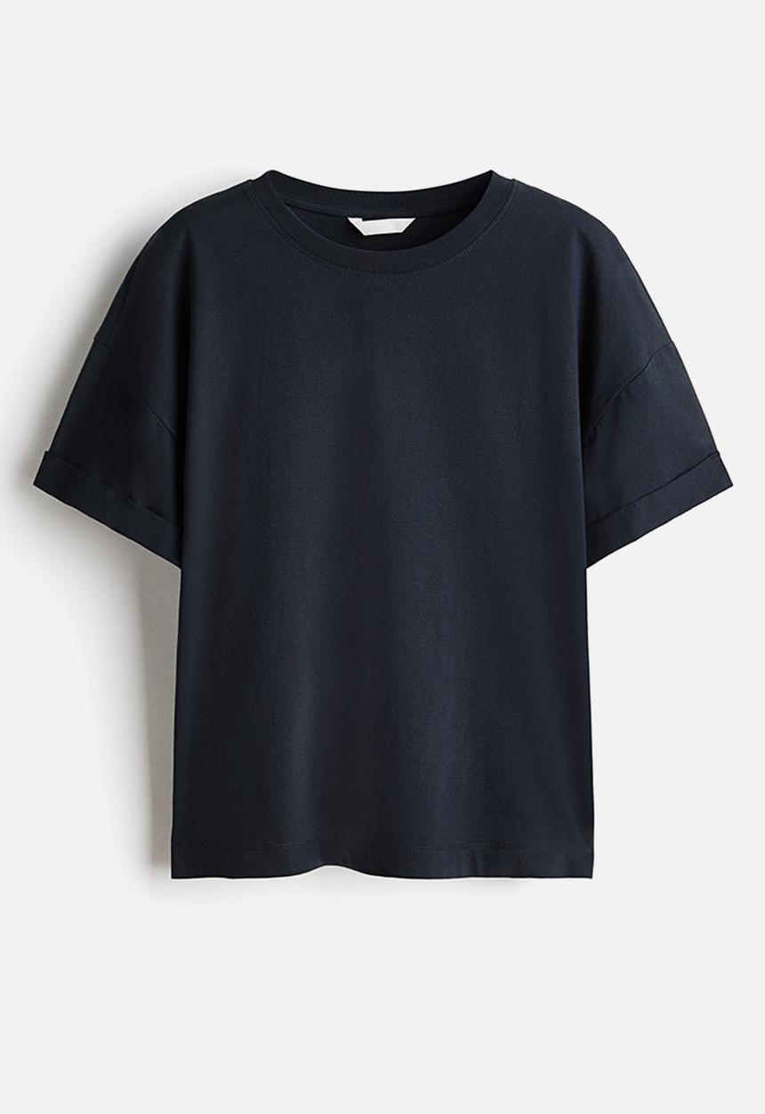 H&M - Loose-fit cotton t-shirt - washed black