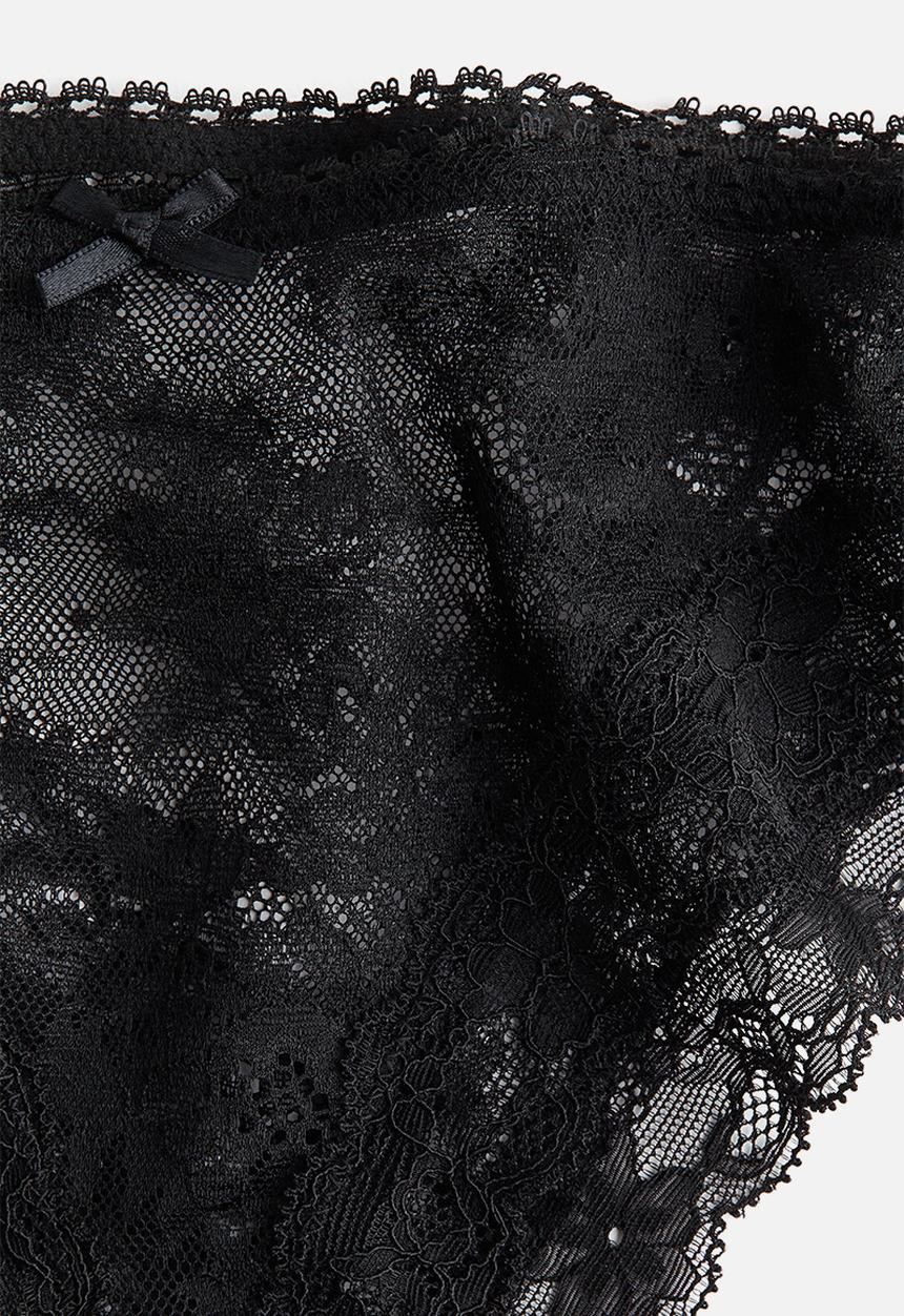 H&M - 2-Pack lace brazilian briefs - black