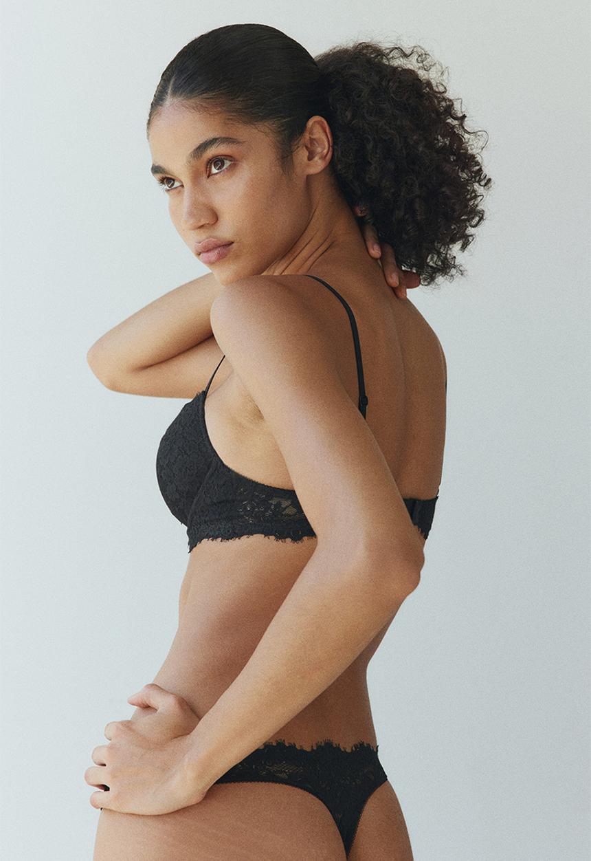 H&M - 2-Pack lace thong briefs - black