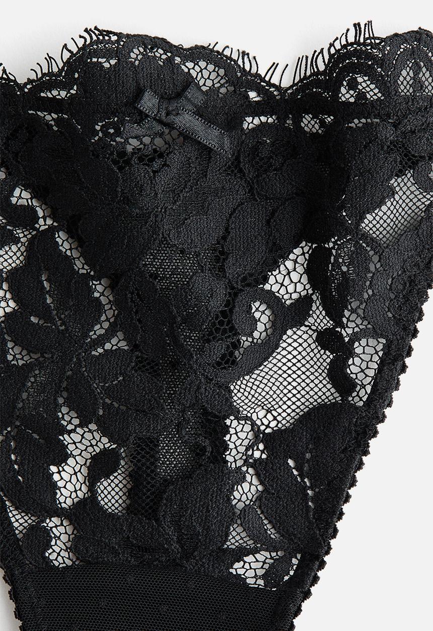 H&M - 2-Pack lace tanga thong briefs - black