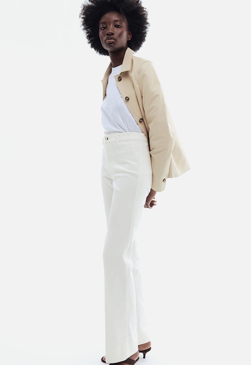 H&M - Flared high jeans - white