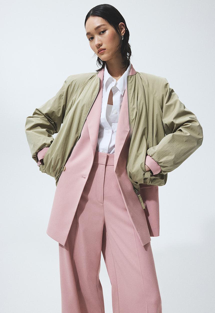 H&M - Double-breasted blazer - light pink