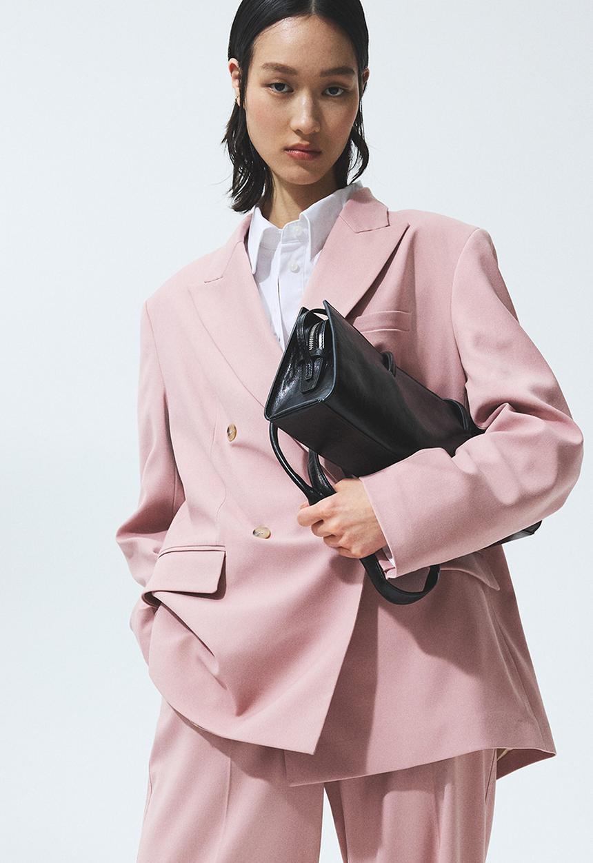 H&M - Double-breasted blazer - light pink