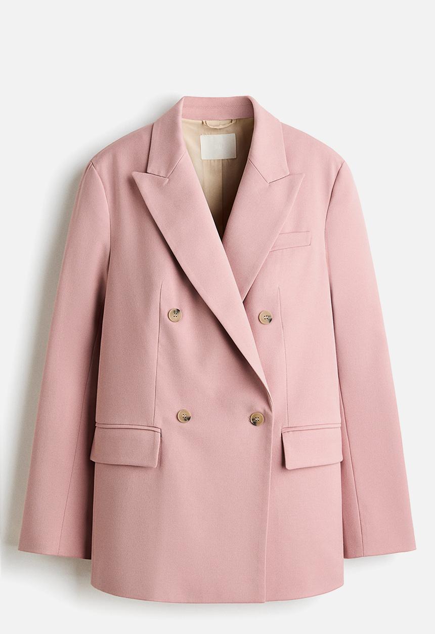 H&M - Double-breasted blazer - light pink